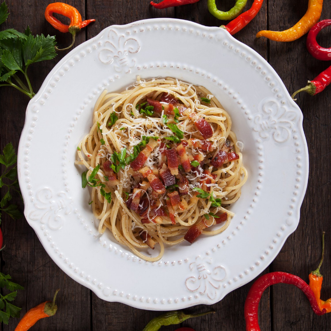 Spicy Fettucini Carbonara