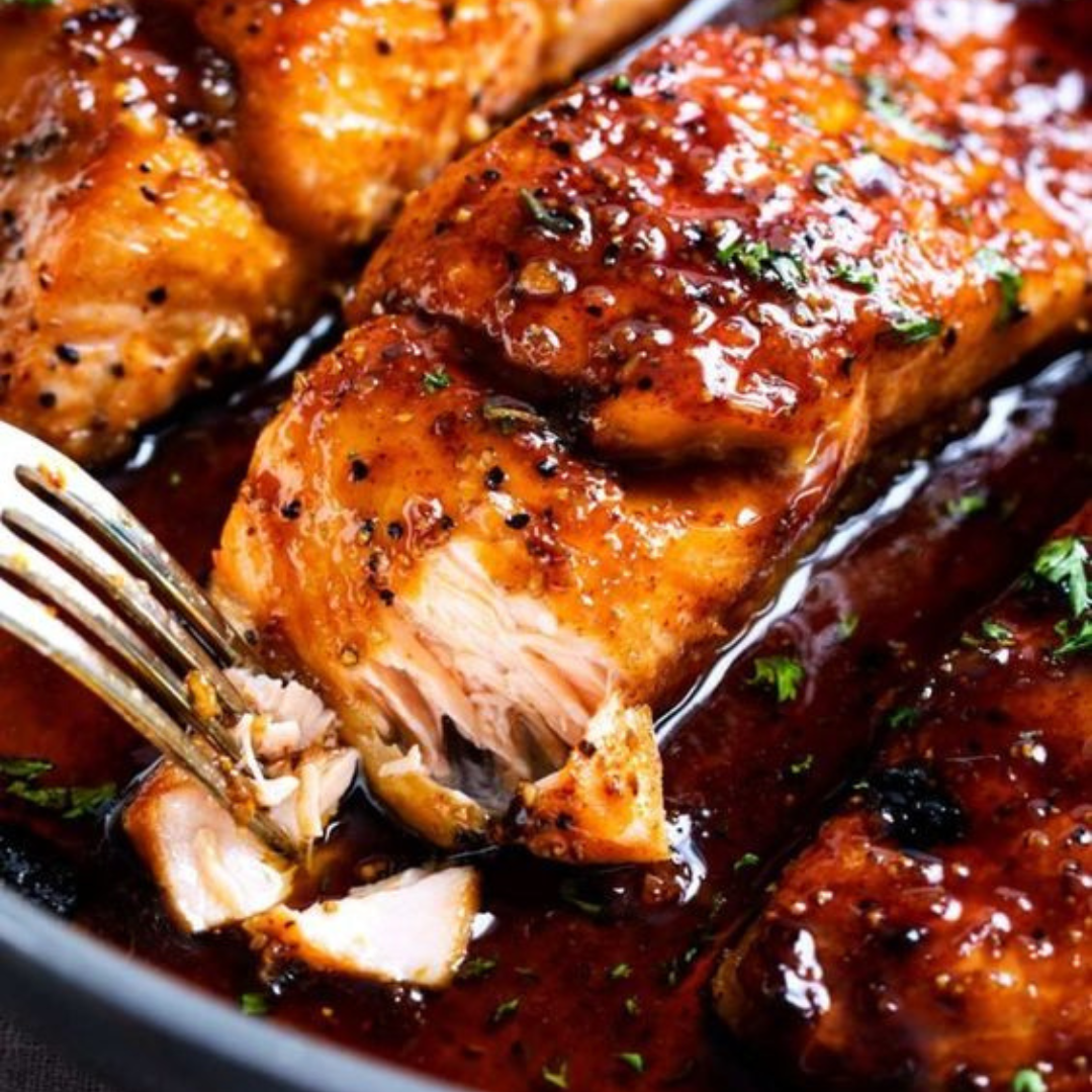 Spicy Piri Piri Honey Garlic Glazed Salmon